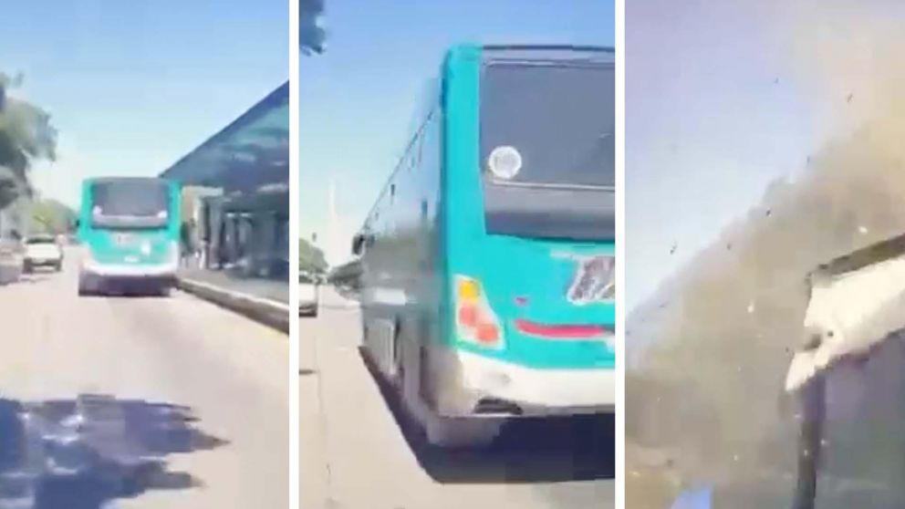Así fue la secuencia del choque entre dos colectivos en el Metrobus de la 9 de julio.