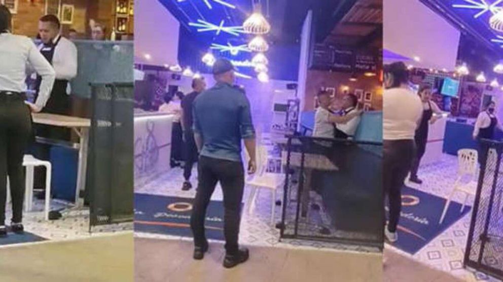 El violento episodio ocurrió la semana pasada en un restaurante ubicado en un shopping de Bogotá.