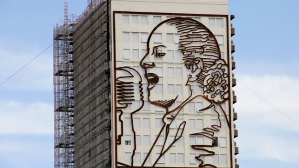 El mural del Eva Perón se encuentra emplazado en el edificio del Ministerio de Desarrollo Social, a metros de Obelisco porteño (Télam).