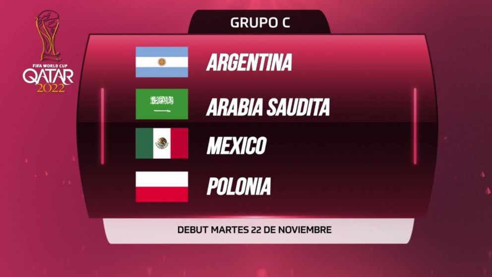 Mundial Qatar 2022: Argentina debuta contra Arabia Saudita, luego se mide con M�xico y Polonia.