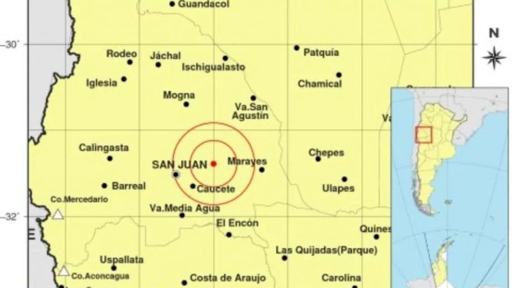 El fenómeno, que se percibió con fuerza, se habría producido a pocos kilómetros al este de la capital sanjuanina.