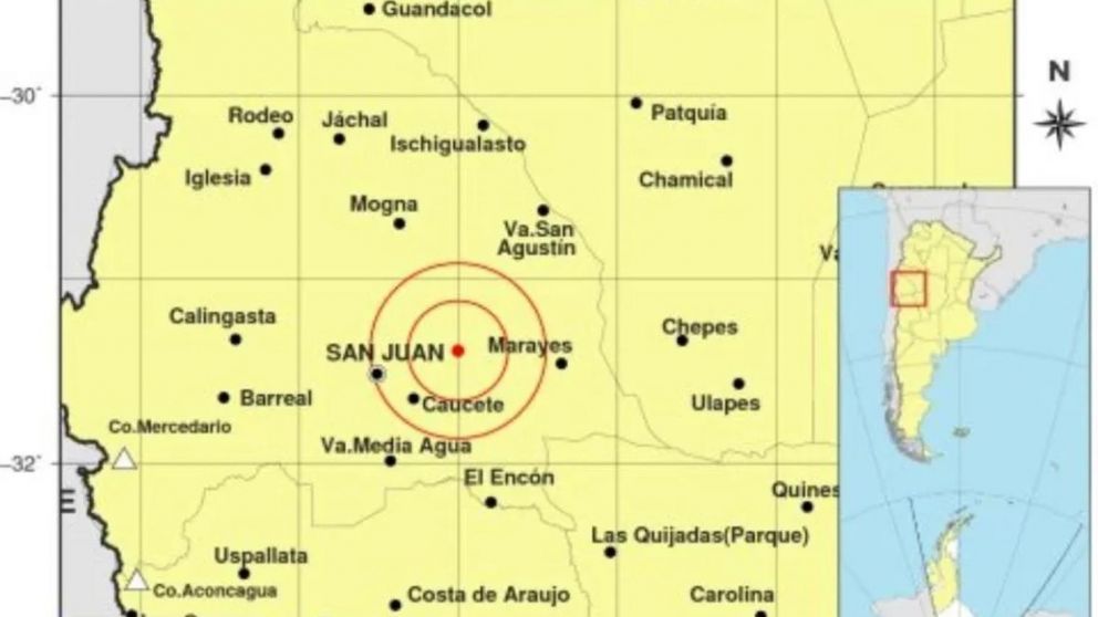 El fenómeno, que se percibió con fuerza, se habría producido a pocos kilómetros al este de la capital sanjuanina.