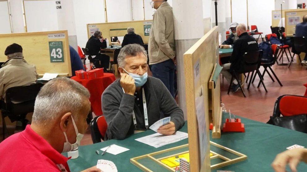 Mauricio Macri en el campeonato mundial de bridge.