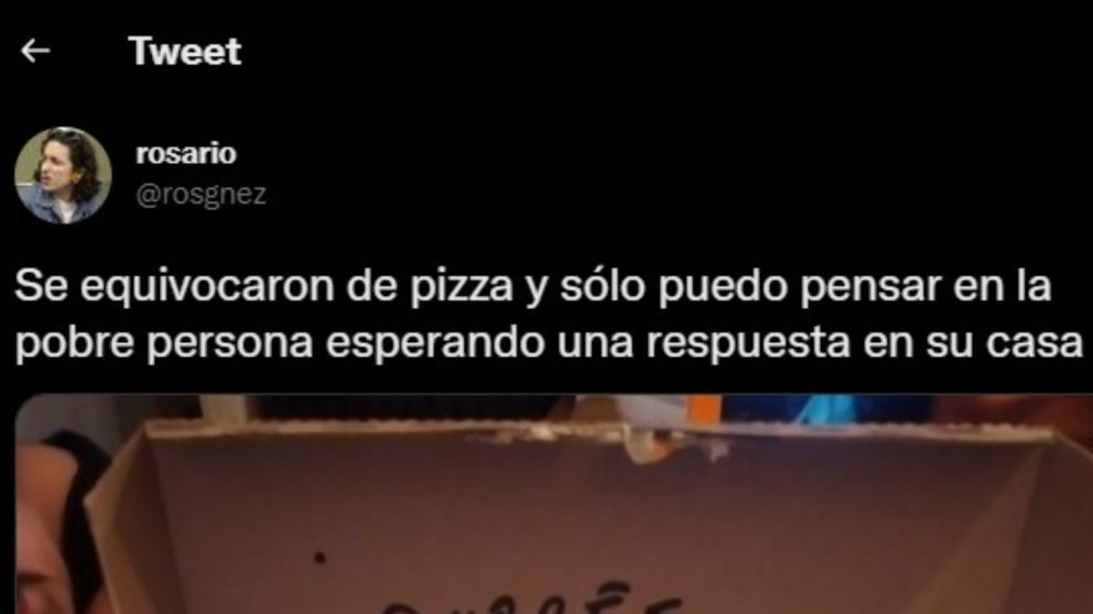 El tuit de la chica que se hizo viral al mostrar un pedido que no era suyo.