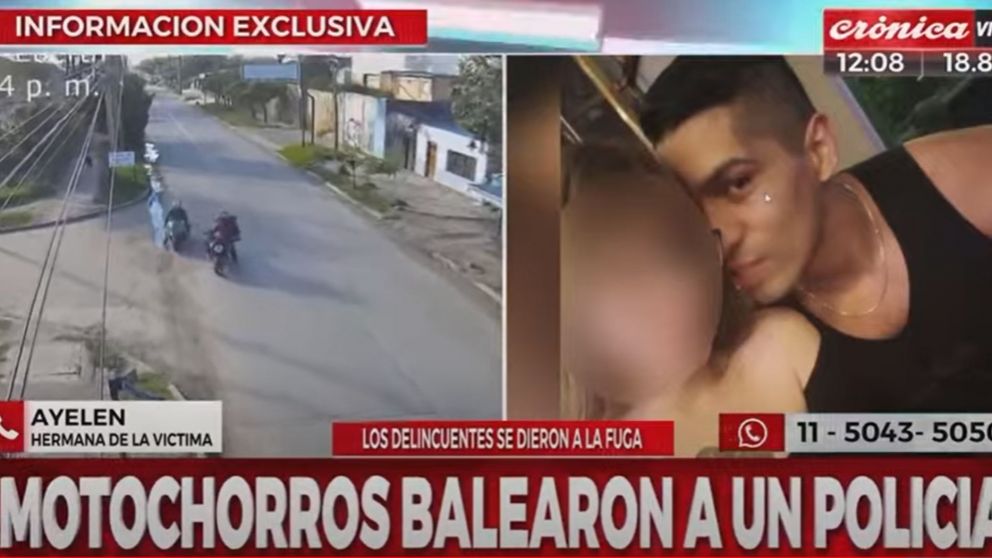 Ayelén, la hermana del policía baleado, habló con Crónica HD (Captura de pantalla).