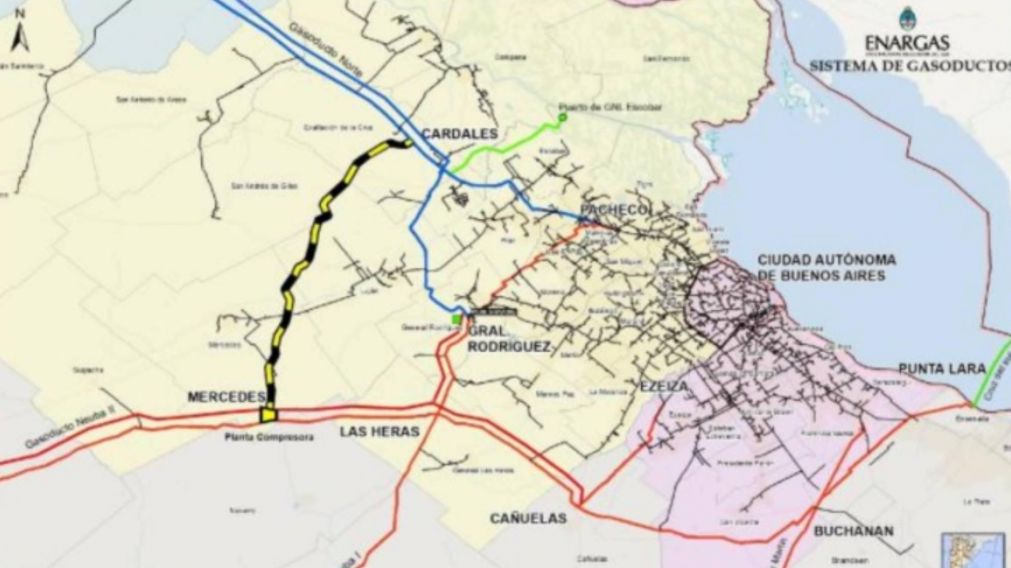 Enargas autorizó el inicio de ejecución de obra del "Gasoducto Mercedes - Cardales".