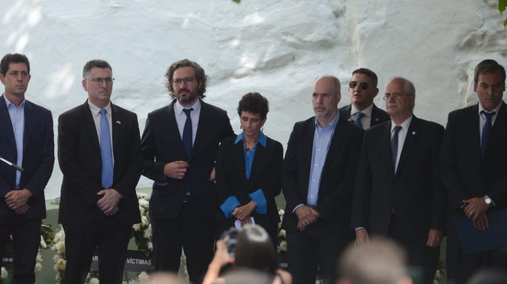 Wado De Pedro, Santiago Cafiero, Horacio Rodríguez Larreta, Jorge Taiana y Martín Soria participaron del acto (Crónica/Hernán Nersesian).