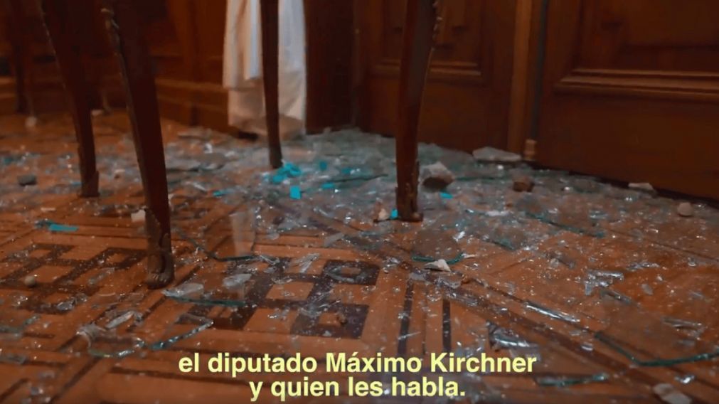 Con un video, Cristina Kirchner mostr� c�mo destrozaron su despacho en el Senado.