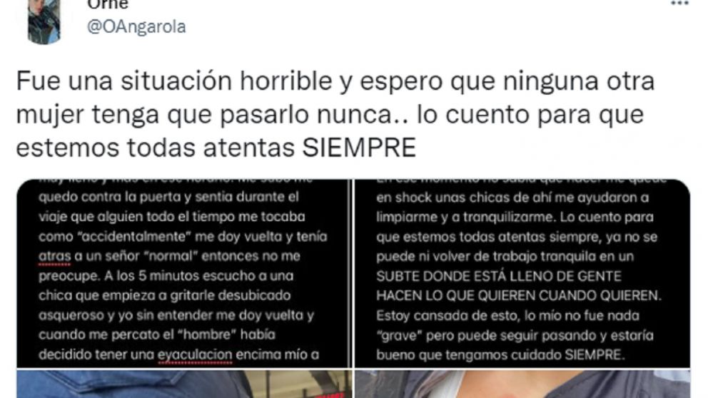 Joven contó en Twitter cómo un pervertido la acosó en el subte y se volvió viral.
