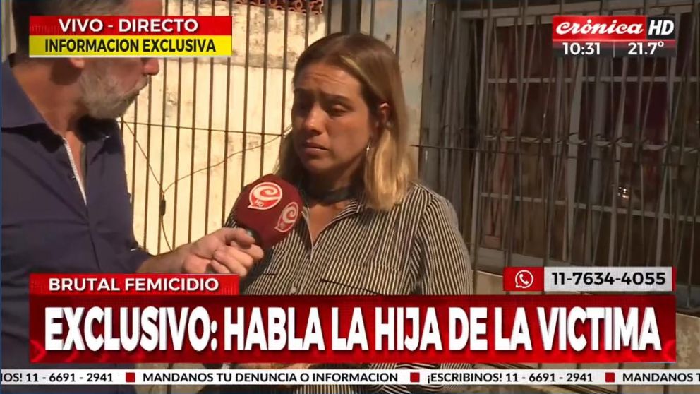 Paola, la hija de la víctima, contó a Crónica HD cómo fue el calvario de la familia para internar al acusado (Crónica HD).
