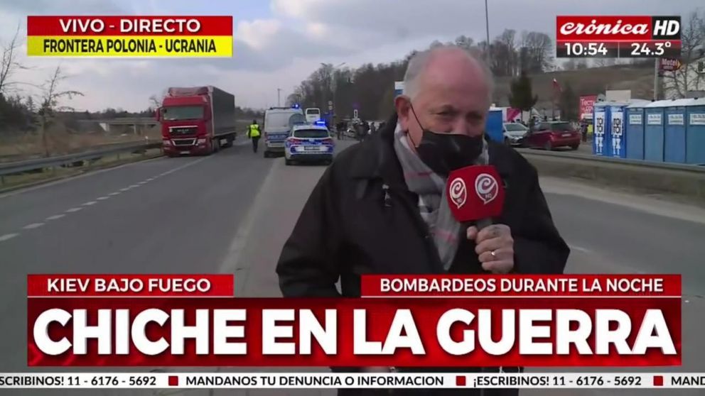 Guerra Rusia - Ucrania: el conductor y periodista "estrella" de Crónica HD viajó al lugar de los hechos e hizo furor en las redes sociales.