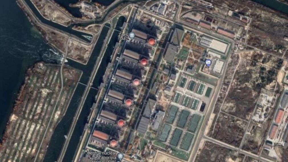 La central nuclear de Zaporiyia vista desde arriba.