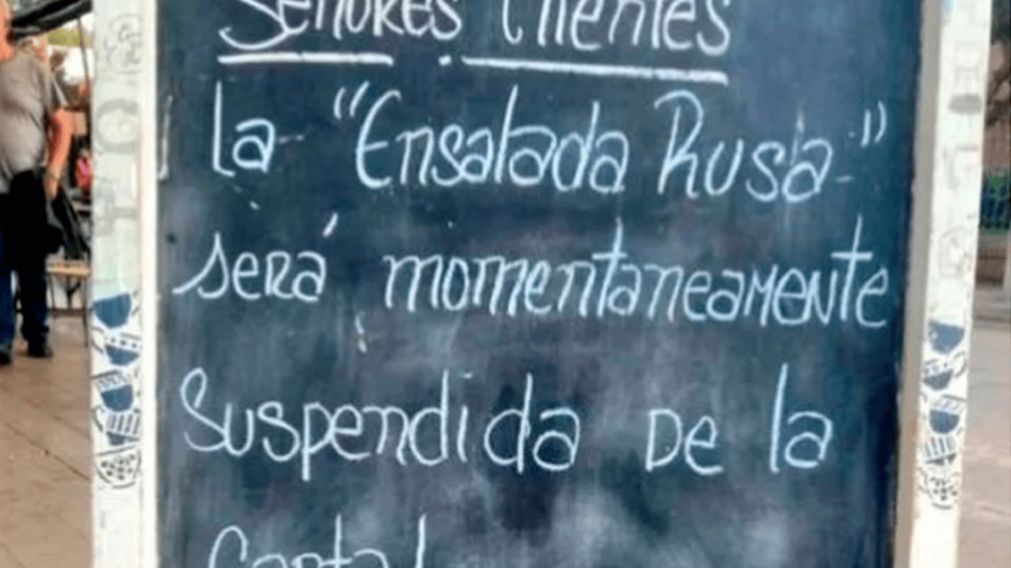 Otro emprendedor gastronómico cordobés se animó a sentar postura contra Vladimir Putin.