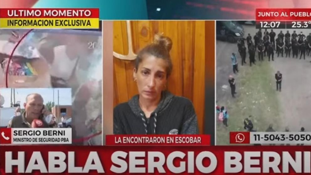 Sergio Berni detall� que polic�as bonaerenses encontraron a Betiana Rossi "en un bosquecito".