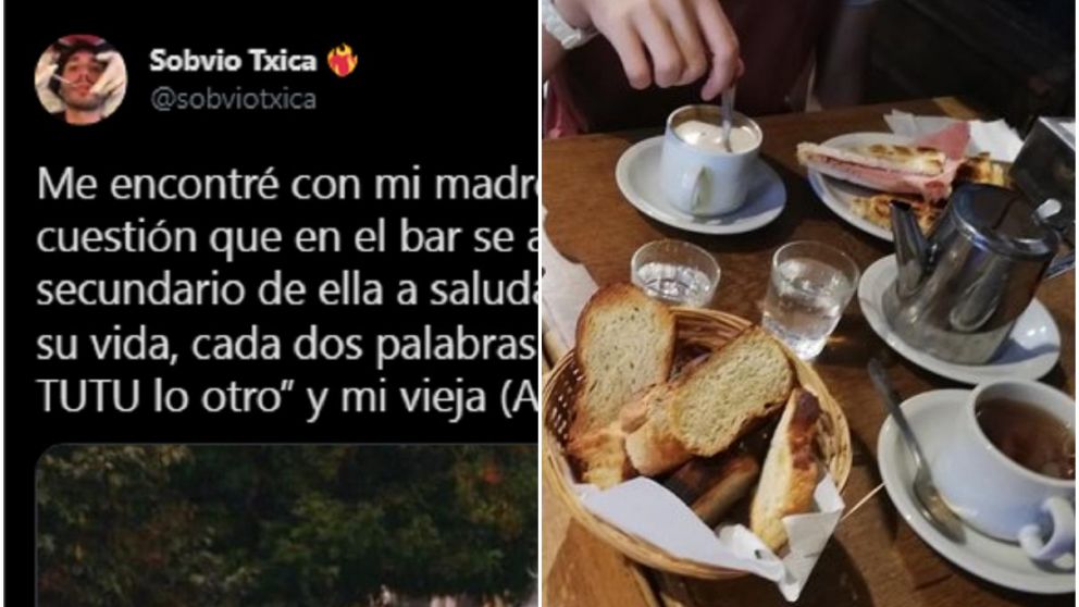 Desayunaba en un bar con su mam� cuandor recibieron una visita inesperada y no deseada.