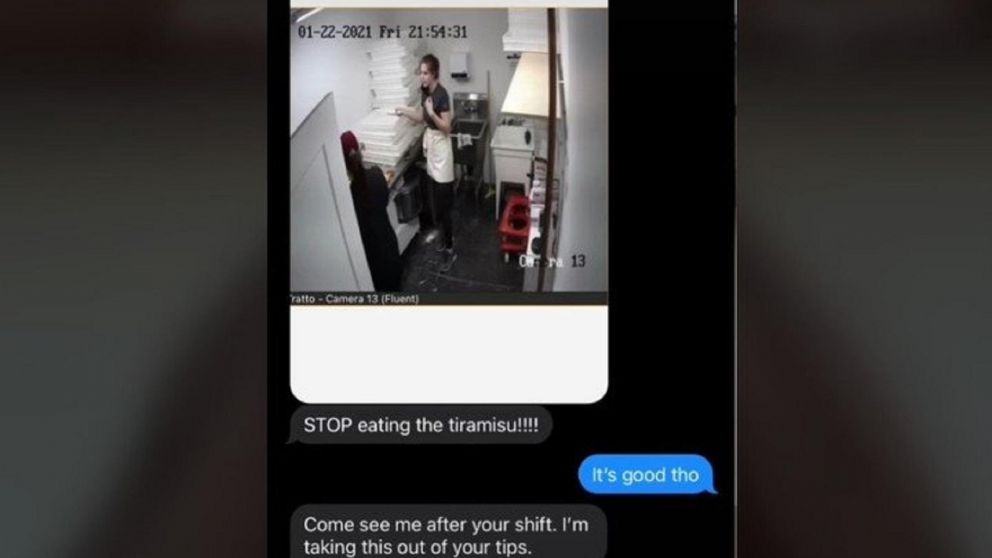 Una joven camarera estadounidense se comió un tiramisú a escondidas y su jefe la "enganchó" (@im.a.fridge.wtf ).