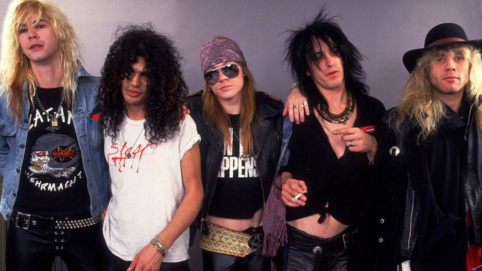 La formación original de los Guns N' Roses.