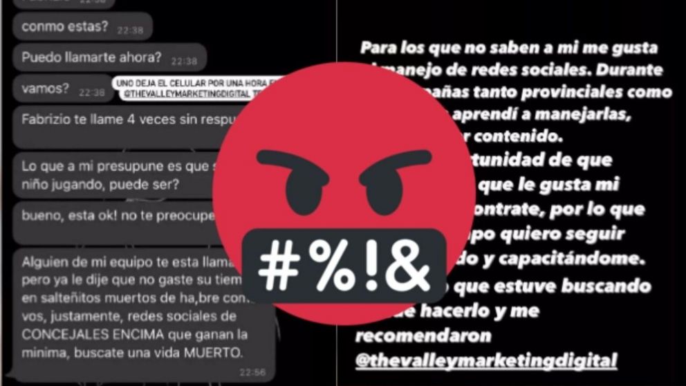 La conversación entre el empleado de la empresa y un joven salteño que indignó a todos en las redes. (Data Salta)
