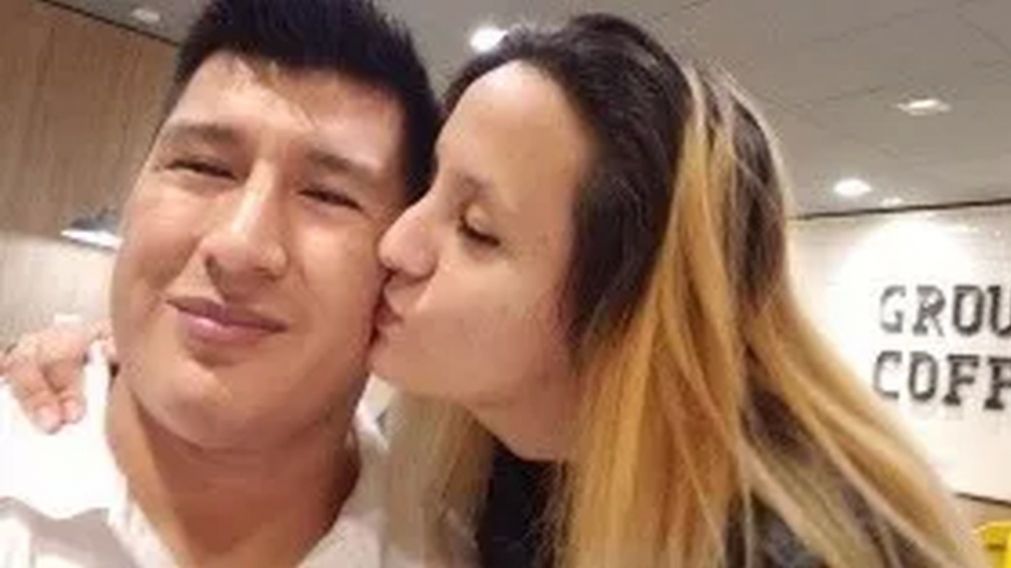 Karen Oviedo junto a su marido �ngel Aquino (Archivo).