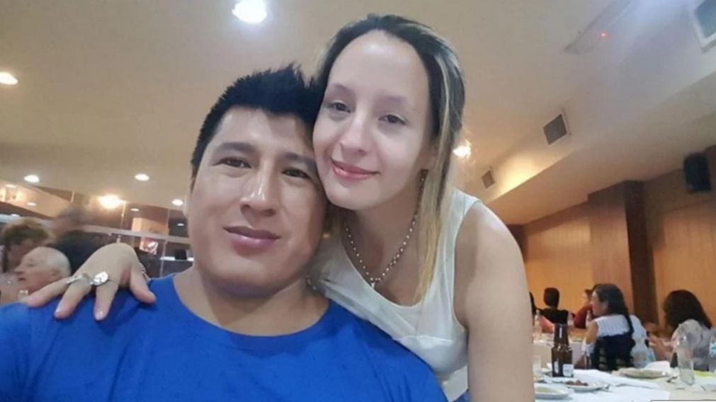 Karen Oviedo y su esposo �ngel Aquino.