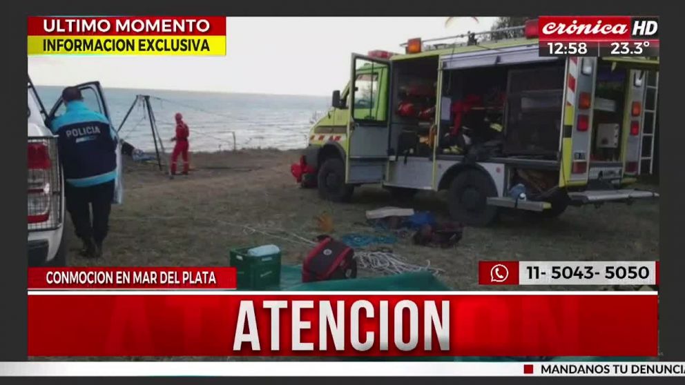 Un cuerpo fue encontrado entre las rocas de la playa Los Acantilados en Mar del Plata.