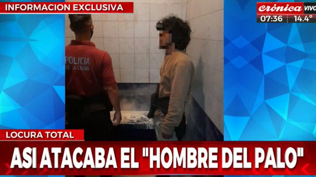 "El hombre del palo" fue detenido y luego liberado tras los ataques cometidos en Belgrano.