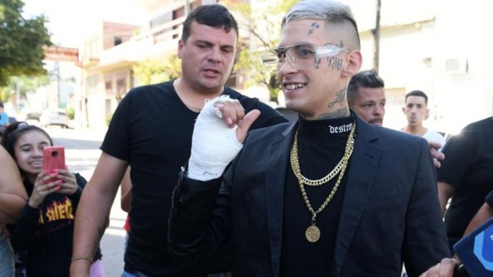 L-Gante se presentó en los Tribunales de General Rodríguez (Twitter).