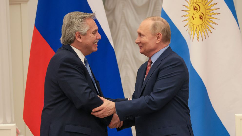 Alberto Fernández y Vladimir Putin se reunieron este jueves en el Kremlin.
