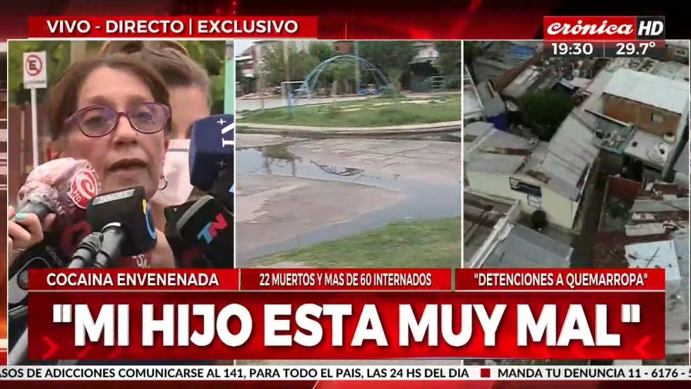 Dramático testimonio de la madre de uno de los internados (Captura de TV).