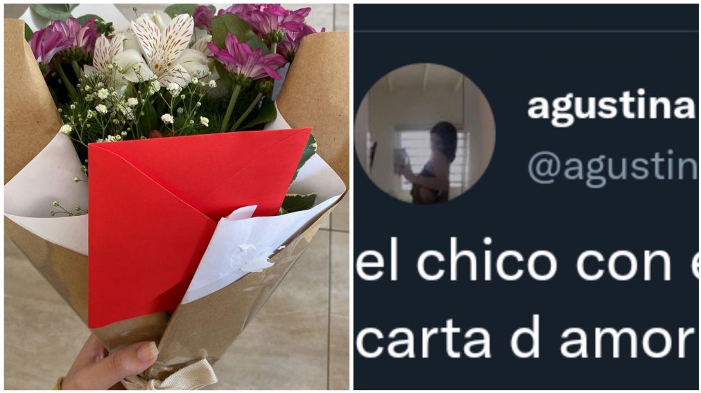 La joven compartió en Twitter una imagen de la carta en cuestión junto a un ramo de flores.