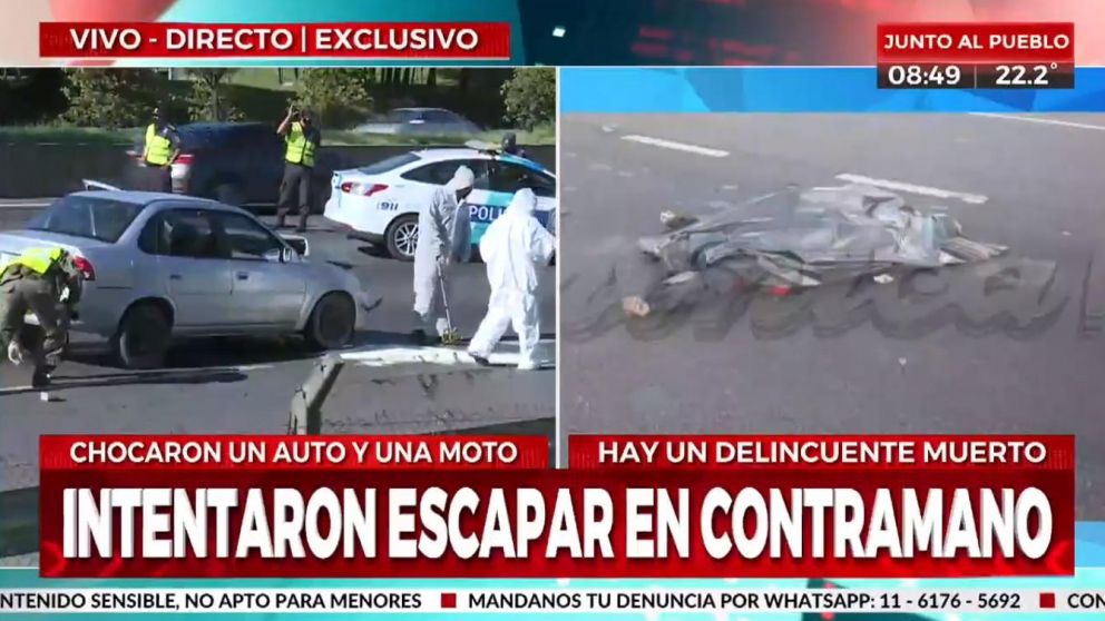 El accidente fatal ocurrió en la autopista Acceso Oeste, a la altura del Hospital Posadas (Crónica HD).