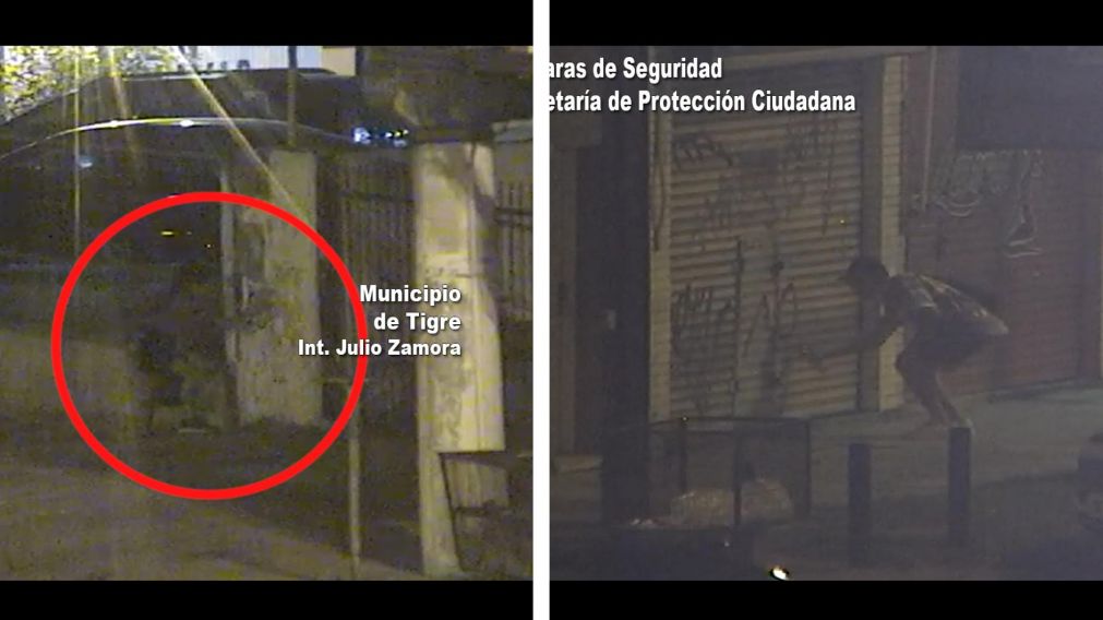 As� parejita de grafiteros fue detenida: pintaban paredes y persianas por la calle.