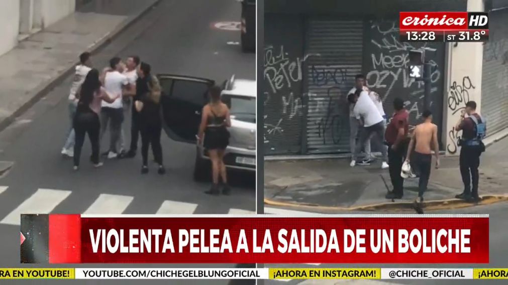 Video impactante: violenta pelea a la salida de un boliche.