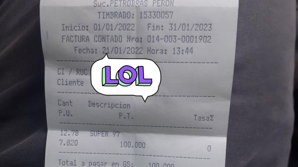 El ticket se viralizó en Twitter.