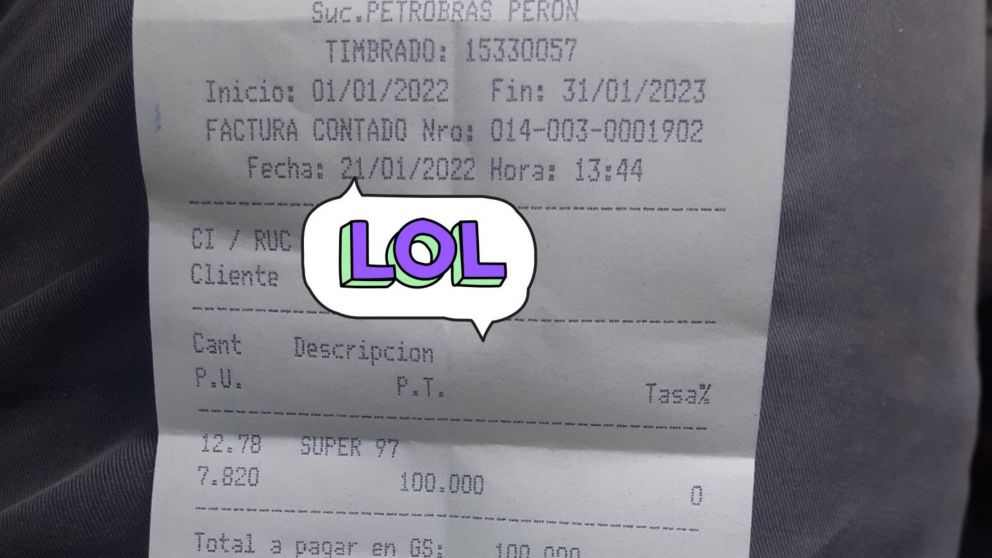 El ticket se viralizó en Twitter.
