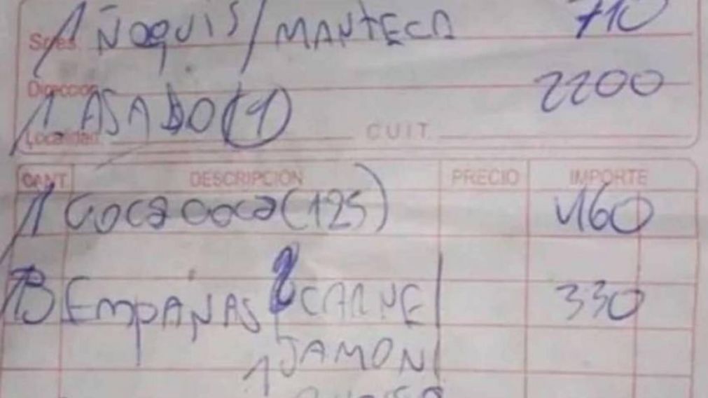 Fueron a cenar a una parrilla y les cobraron casi 9 mil pesos.