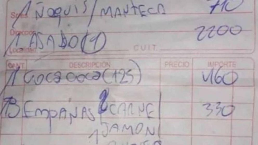 Fueron a cenar a una parrilla y les cobraron casi 9 mil pesos.