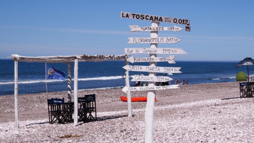 Las temperaturas de verano tocan los 30�C en esta playa patag�nica.