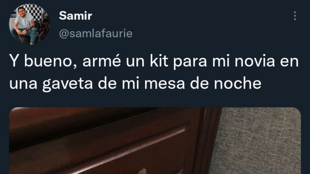 La foto del kit de cuidados íntimos se volvió viral en Twitter.