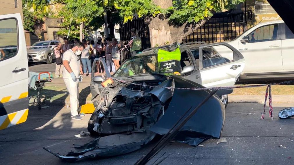 As� finaliz� uno de los veh�culos implicados en la colisi�n.