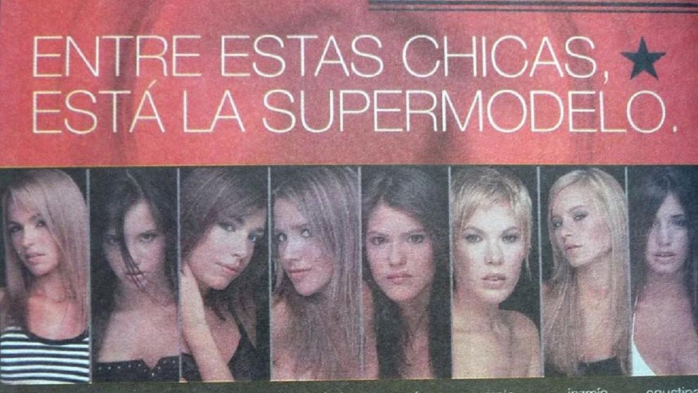 Recorte de diario con la promoción de las participantes de la primera edición de Súper M 20/02.