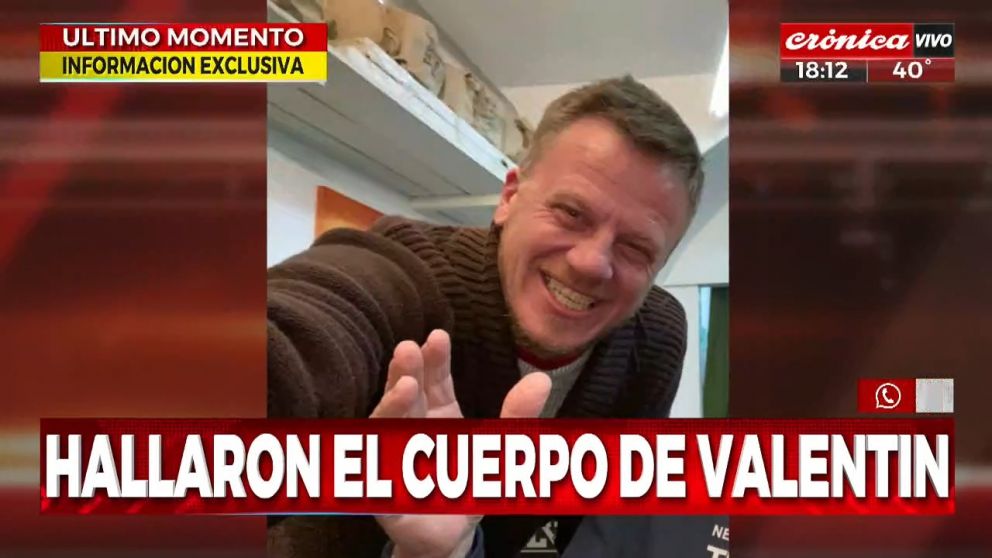 Valentín Pablo de María, de 48 años, fue encontrado sin vida tras tres días desaparecido (Crónica HD).