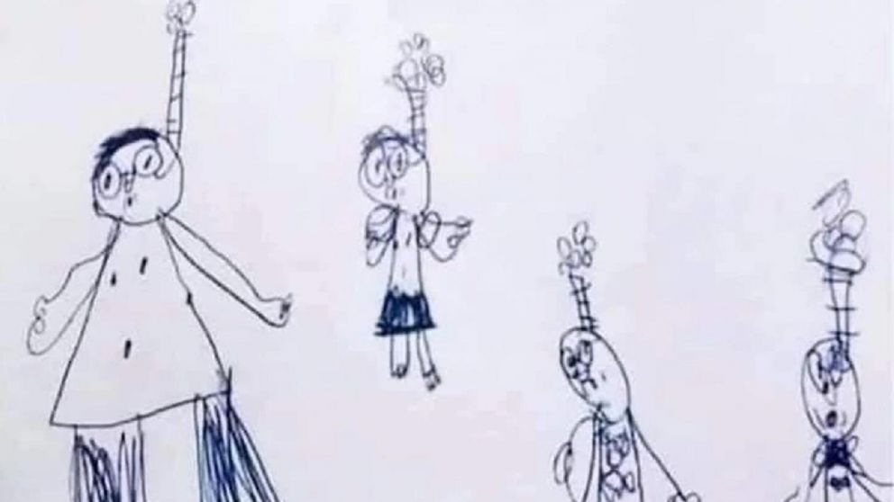 Ni�os de todo el mundo dibujaron escenas que perturbaron a los mayores este 2021 (Twitter).