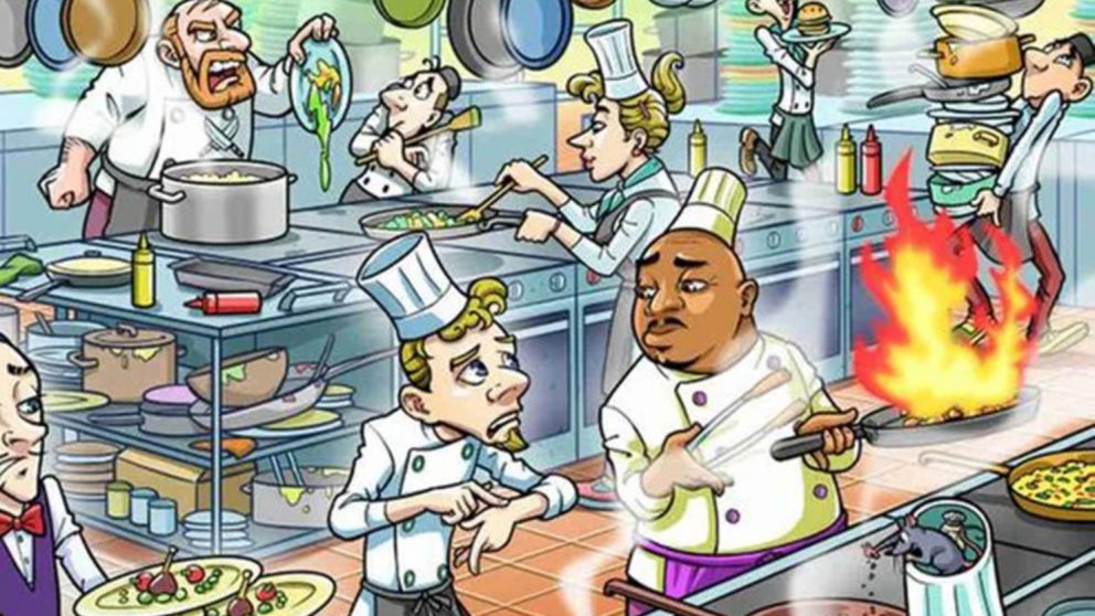 En este reto viral deberá encontrar en menos de 10 segundos al reloj que está buscando el cocinero en la imagen.