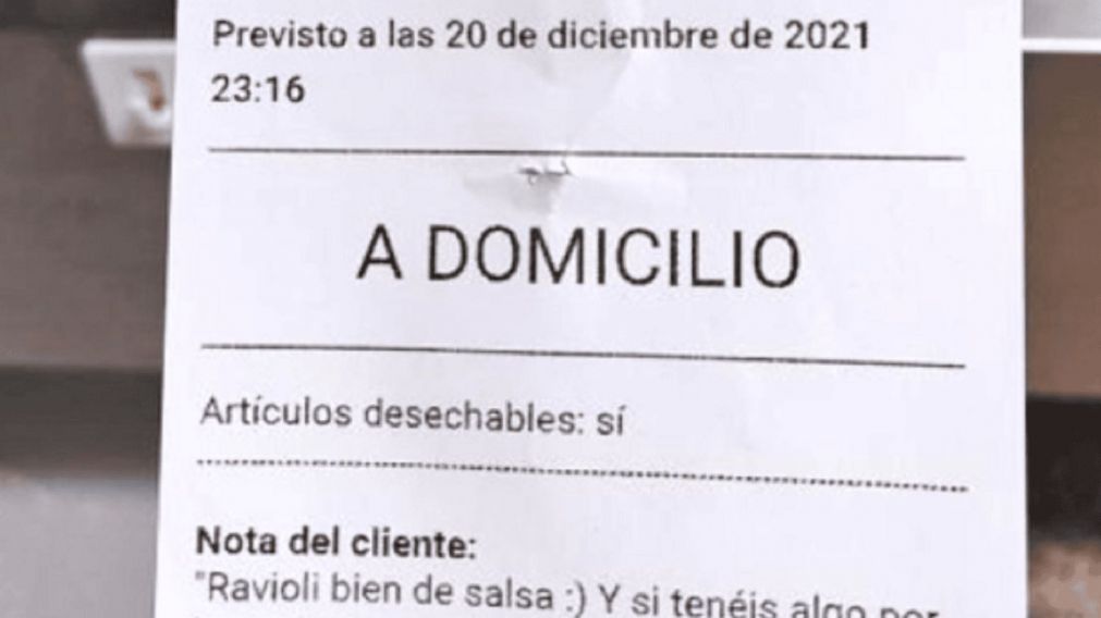 El mozo compartió la cuenta del restaurante que se hizo viral.