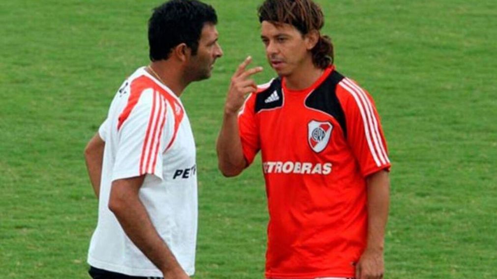 Leonardo Astrada y un "juvenil" Marcelo Gallardo.