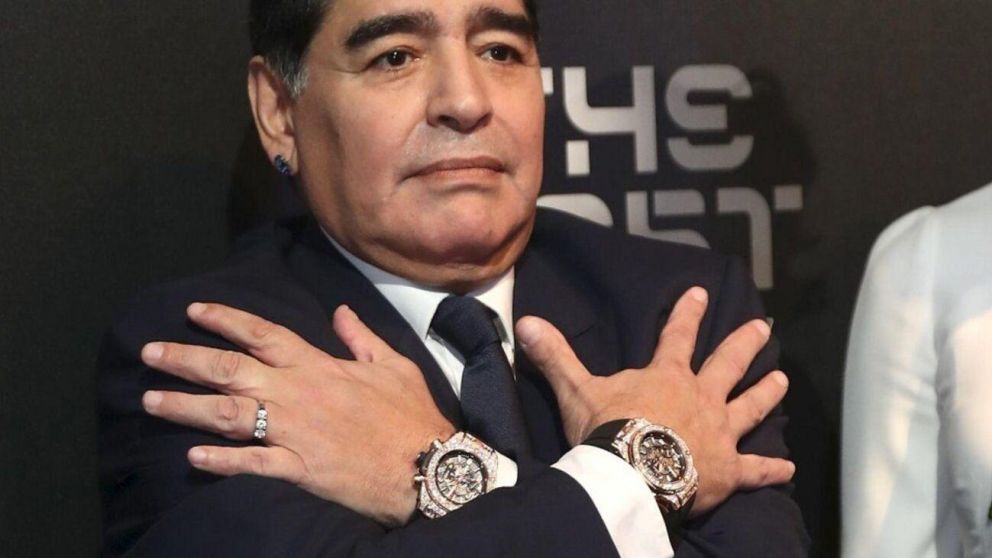 Diego Maradona ten�a pasi�n por los relojes (Archivo).