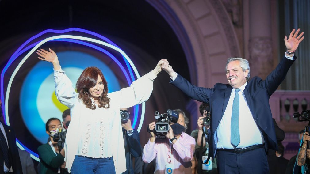 Cristina Kirchner y Alberto Fern�ndez fueron los oradores principales del acto.