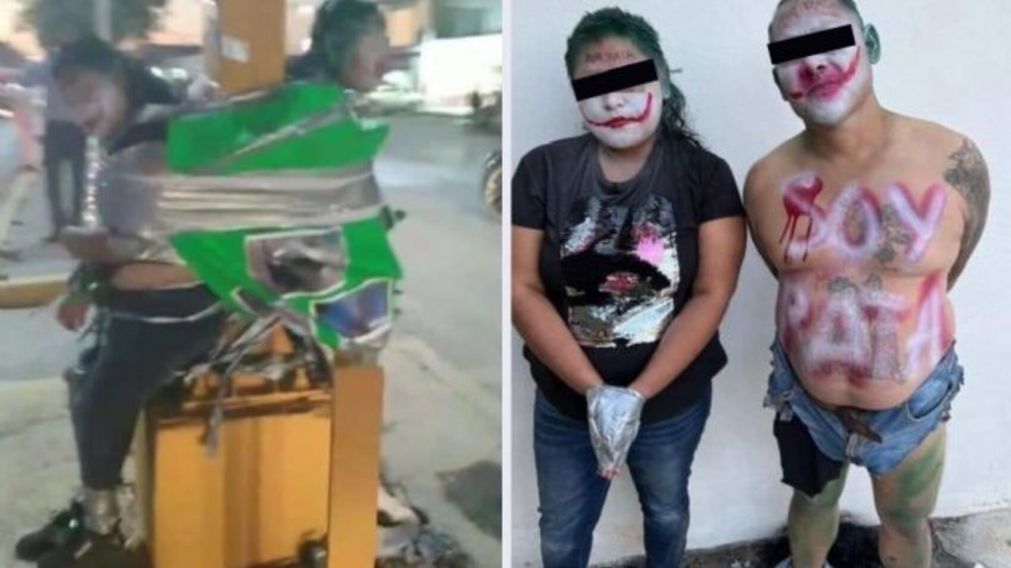 "Batman" justiciero: atrapa a los delincuentes y los maquilla igual que el "Joker" (imagen Twitter).