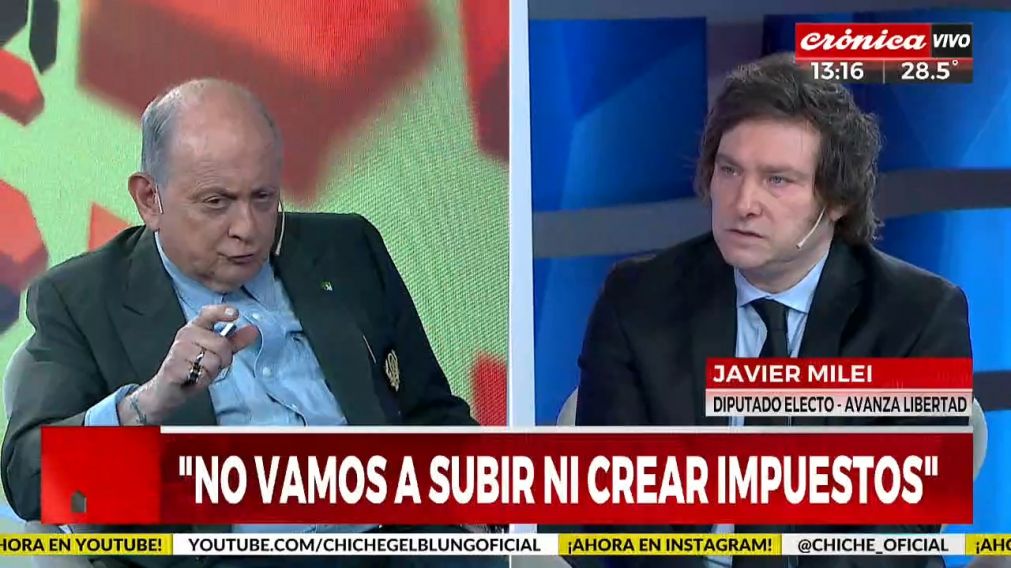 Javier Milei en Cr�nica HD: "Voy a sortear mi dieta de diputado".